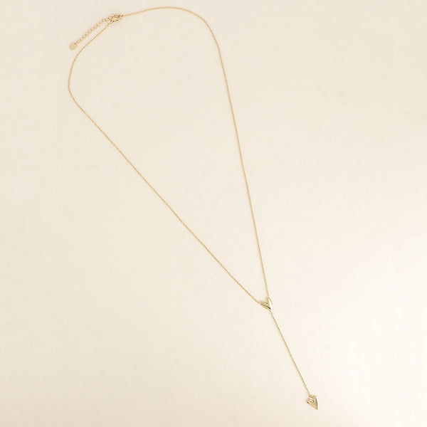 fijn goudkleurig Y collier met dichte hartjes 💗 stainless steel
