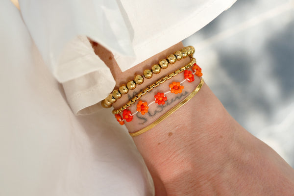 oranje fiori labro armbandje