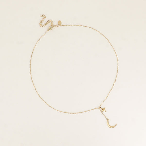 fijn kettinkje met maan en ster 🌙 | stainless steel