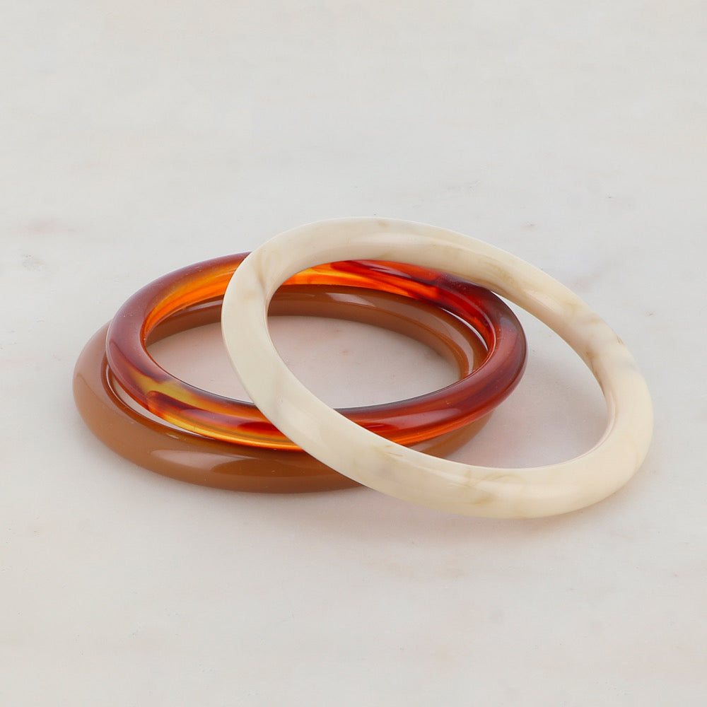 set van 3 statement bangles van resin