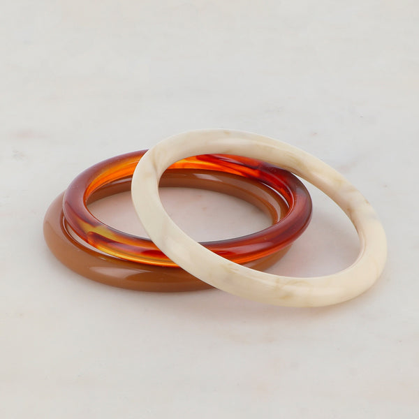 set van 3 statement bangles van resin