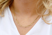 Afbeelding in Gallery-weergave laden, goudkleurige paperclip schakel collier van stainless steel
