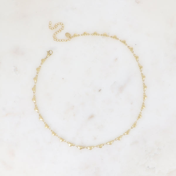 goudkleurig hartjes collier van stainless steel
