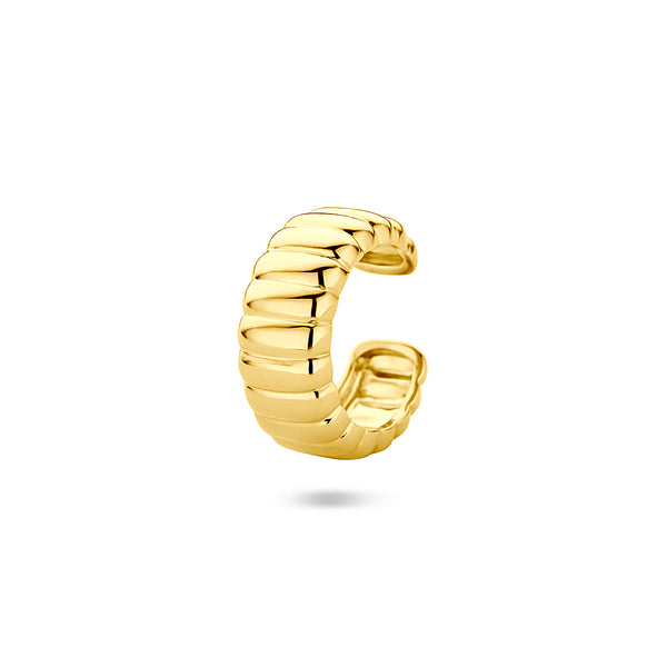 brede gevlochten earcuff | verguld goud van echt zilver