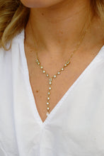 Afbeelding in Gallery-weergave laden, goudkleurig Y collier met transparante stenen stainless steel
