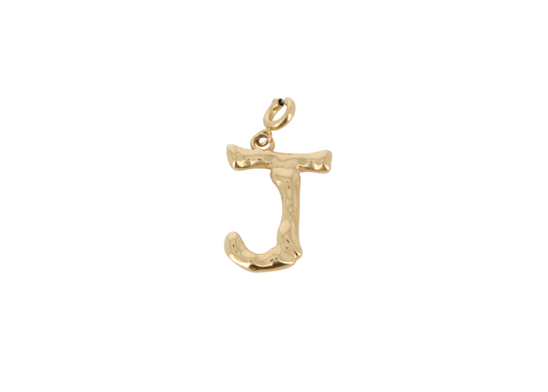 J letter bedel goudkleurig stainless steel groot