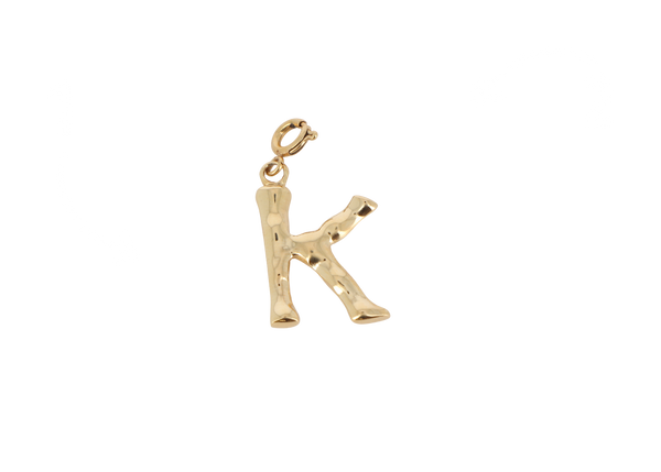 K letter bedel goudkleurig stainless steel groot