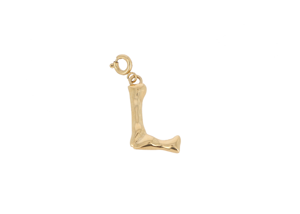 L letter bedel goudkleurig stainless steel groot