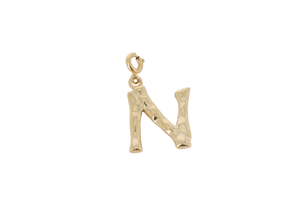 N letter bedel goudkleurig stainless steel groot