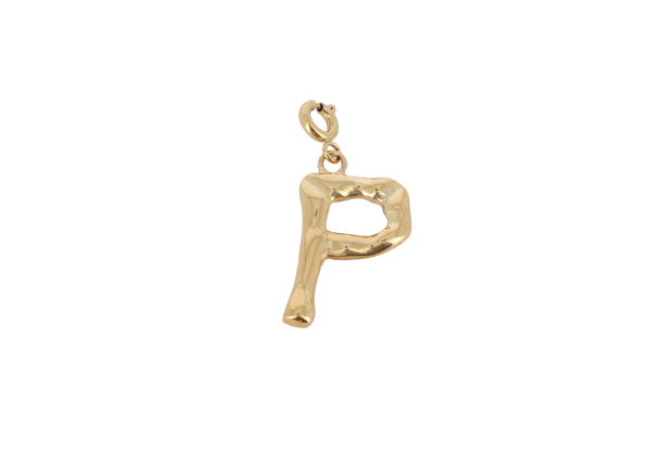 P letter bedel goudkleurig stainless steel groot