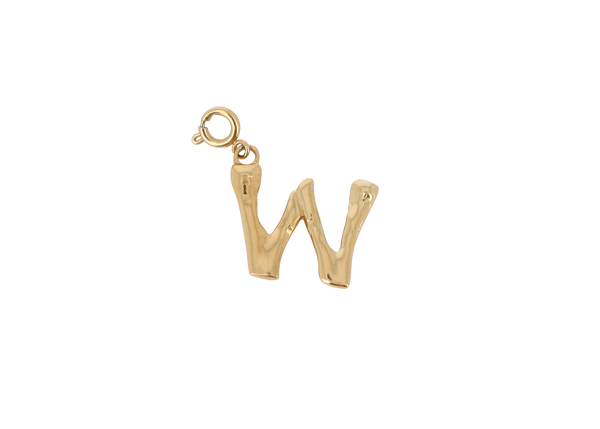 W letter bedel goudkleurig stainless steel groot