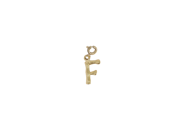 F letter bedel goudkleurig stainless steel klein