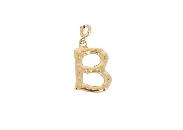 B letter bedel goudkleurig stainless steel groot