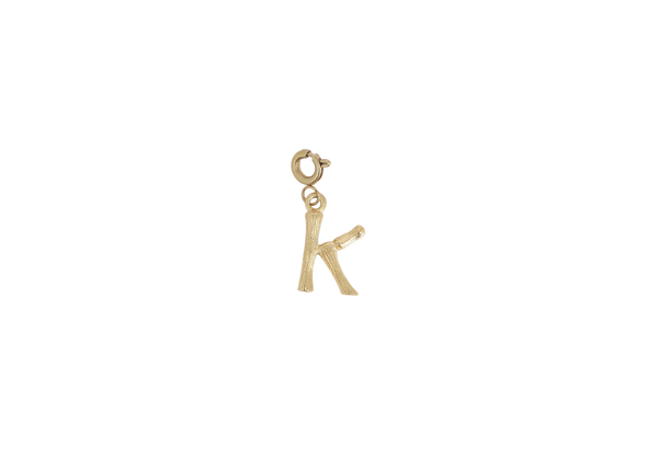 K letter bedel goudkleurig stainless steel klein