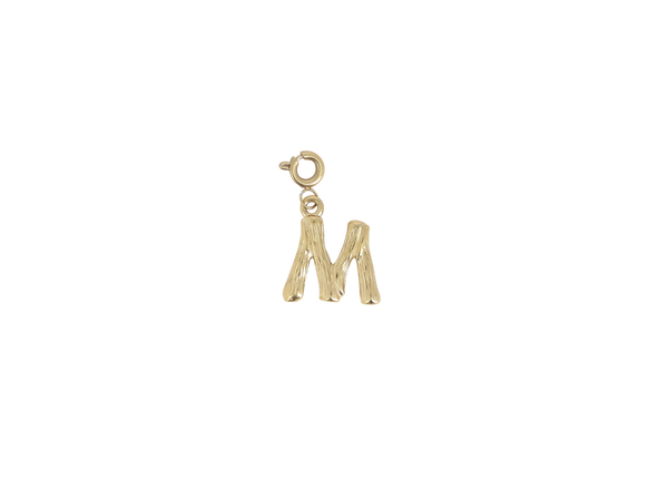 M letter bedel goudkleurig stainless steel klein