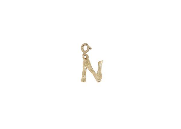 N letter bedel goudkleurig stainless steel klein