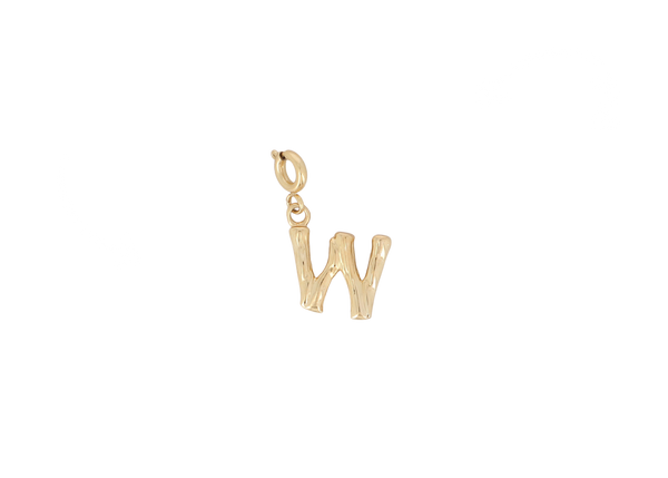 W letter bedel goudkleurig stainless steel klein