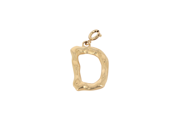 D letter bedel goudkleurig stainless steel groot