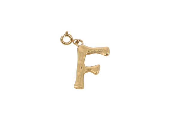 F letter bedel goudkleurig stainless steel groot