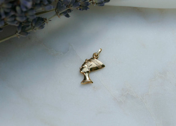 vintage geel gouden nefertiti hanger