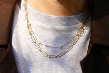 Afbeelding in Gallery-weergave laden, paperclip schakelcollier van goudkleurig stainless steel
