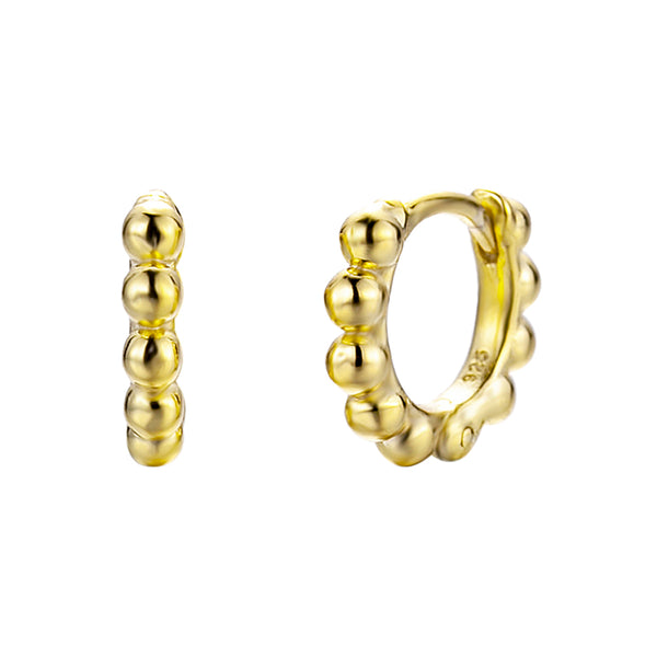brede bolletjes oorringen  | echt zilver + laagje goud 10 mm