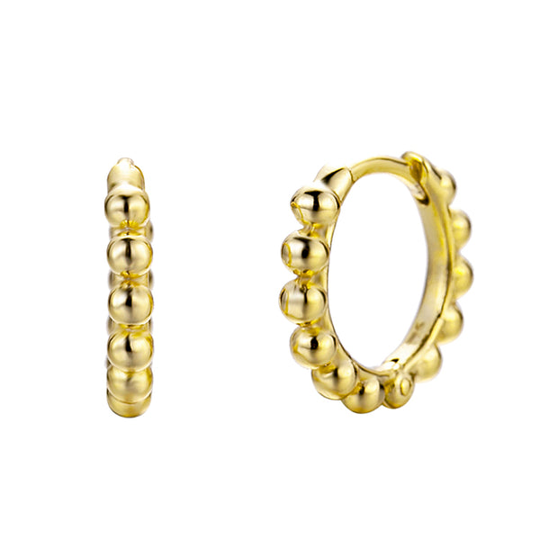 brede bolletjes oorringen  | echt zilver + laagje goud 13 mm