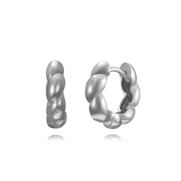brede gevlochten oorringen  | echt zilver