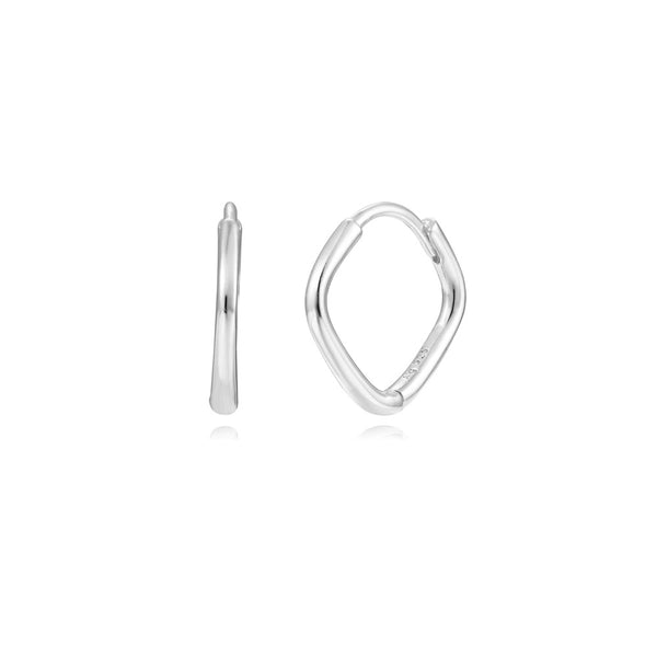 dunne ruit oorringen 10 mm echt zilver