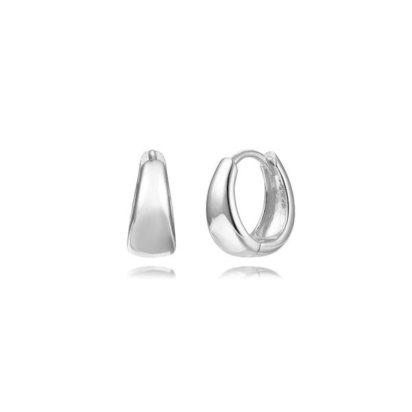 vlakke ovale oorringen 13 mm echt zilver