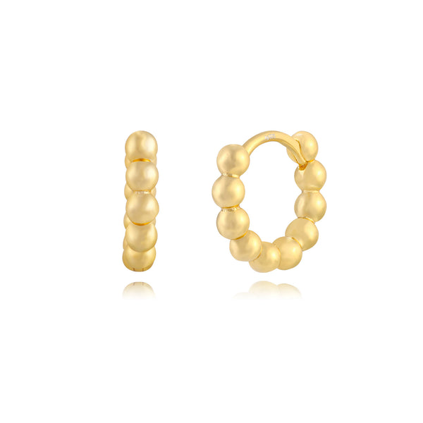 bolletjes oorringen  | echt zilver + laagje goud