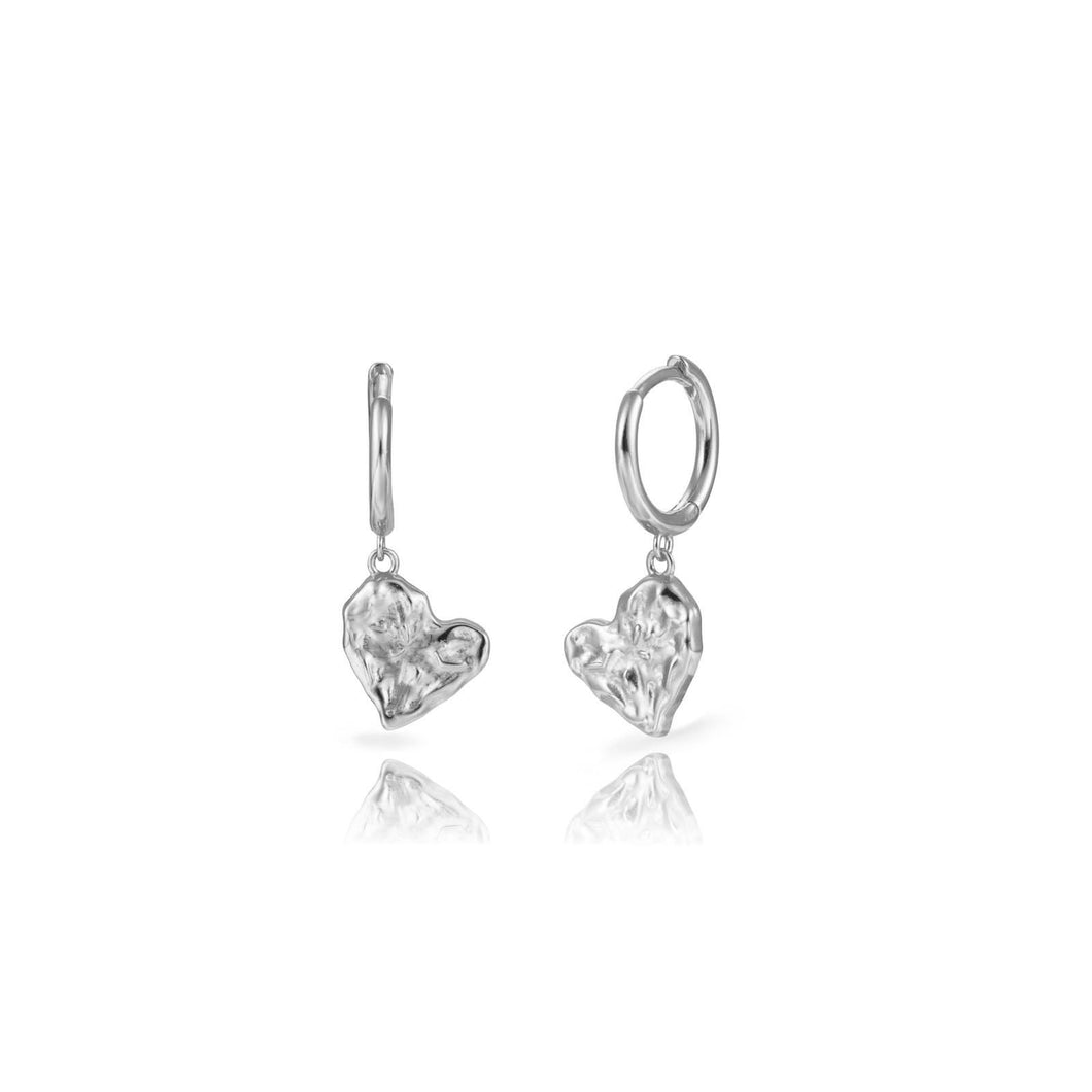 gladde oorringen met hartjes oorhangers echt zilver