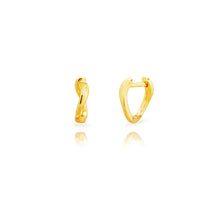 Afbeelding in Gallery-weergave laden, verguld gouden gladde wave oorringen | echt zilver | 11.5 mm
