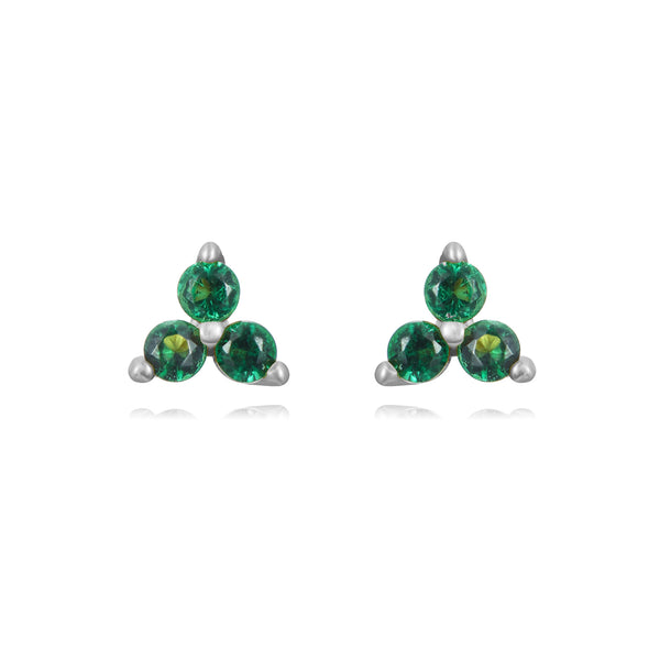 oorknopjes met groene steentjes | echt zilver