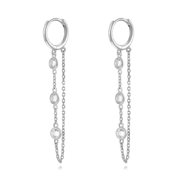 oorhangers met kettinkjes en zirkonia stenen