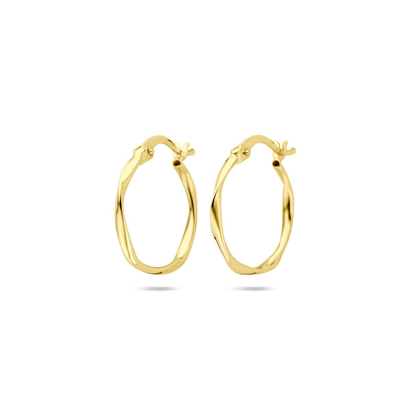 geel gouden oorringen 20 mm | 14 krt