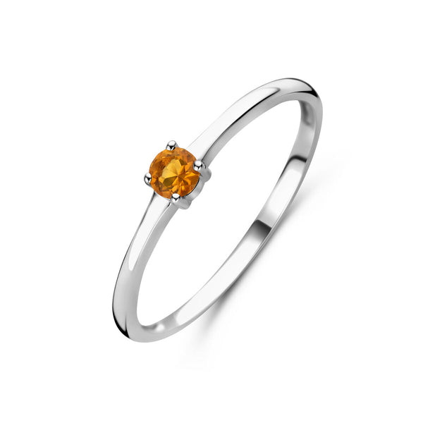 echt zilveren ring met citrien | november geboortesteen