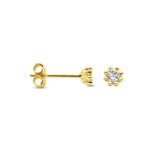 Afbeelding in Gallery-weergave laden, gouden oorknopjes met zirkonia stenen | 14 krt
