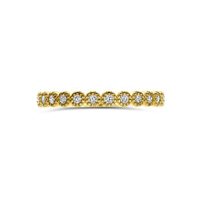 Afbeelding in Gallery-weergave laden, echt gouden ring met natuurlijke diamanten in bewerkte zetting | 14 krt geel goud
