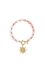 Afbeelding in Gallery-weergave laden, statement snoep roze kralen armband met groot slot
