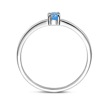 Afbeelding in Gallery-weergave laden, echt zilveren ring met blauw topaas | december geboortesteen
