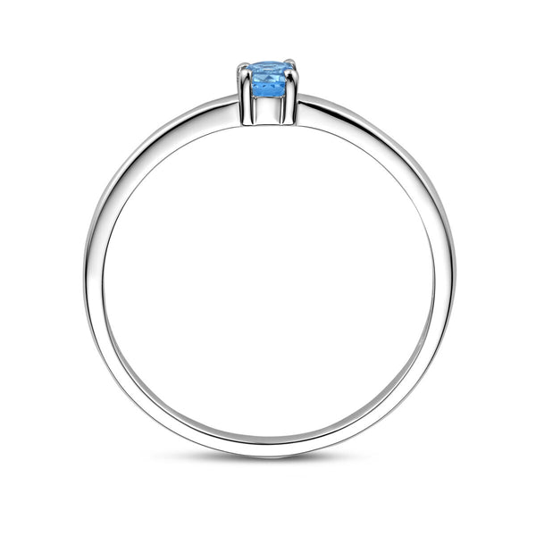 echt zilveren ring met blauw topaas | december geboortesteen