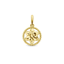 Afbeelding in Gallery-weergave laden, geel gouden hanger met narcis | maart geboortebloem
