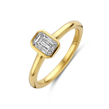 Afbeelding in Gallery-weergave laden, echt gouden ring met baguette geslepen lab grown diamant van 1 crt | 14 karaat geel goud
