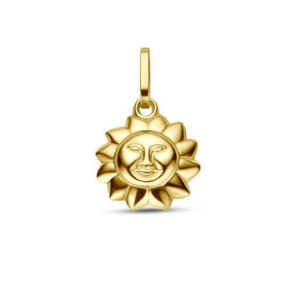 fijn gouden zonnetje in 14 krt geel goud