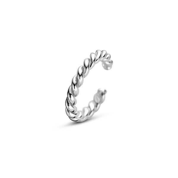grof gevlochten earcuff | echt zilver
