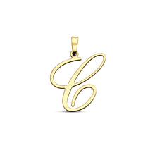 Afbeelding in Gallery-weergave laden, echt gouden sierlijke letter hanger van 14 krt geel goud
