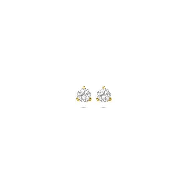 simpele gouden oorknopjes met zirkonia stenen a 3.5 mm | 14 krt