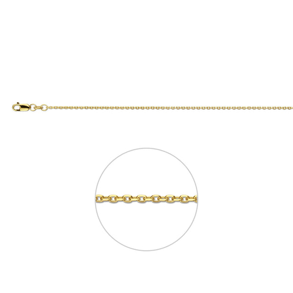 1.3 anker lengte collier 14 krt geel goud