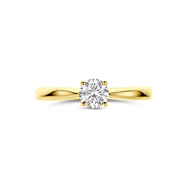 echt gouden ring met lab grown diamant van 0.50 crt | 14 karaat geel goud